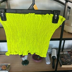 Bright Yellow Smocked Tube Top